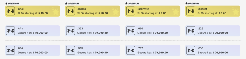 TLDs and domains